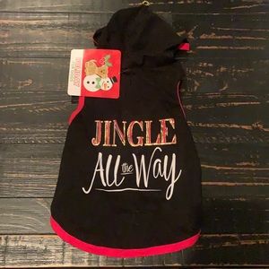 NWT jingle all the way size medium dog shirt with hood